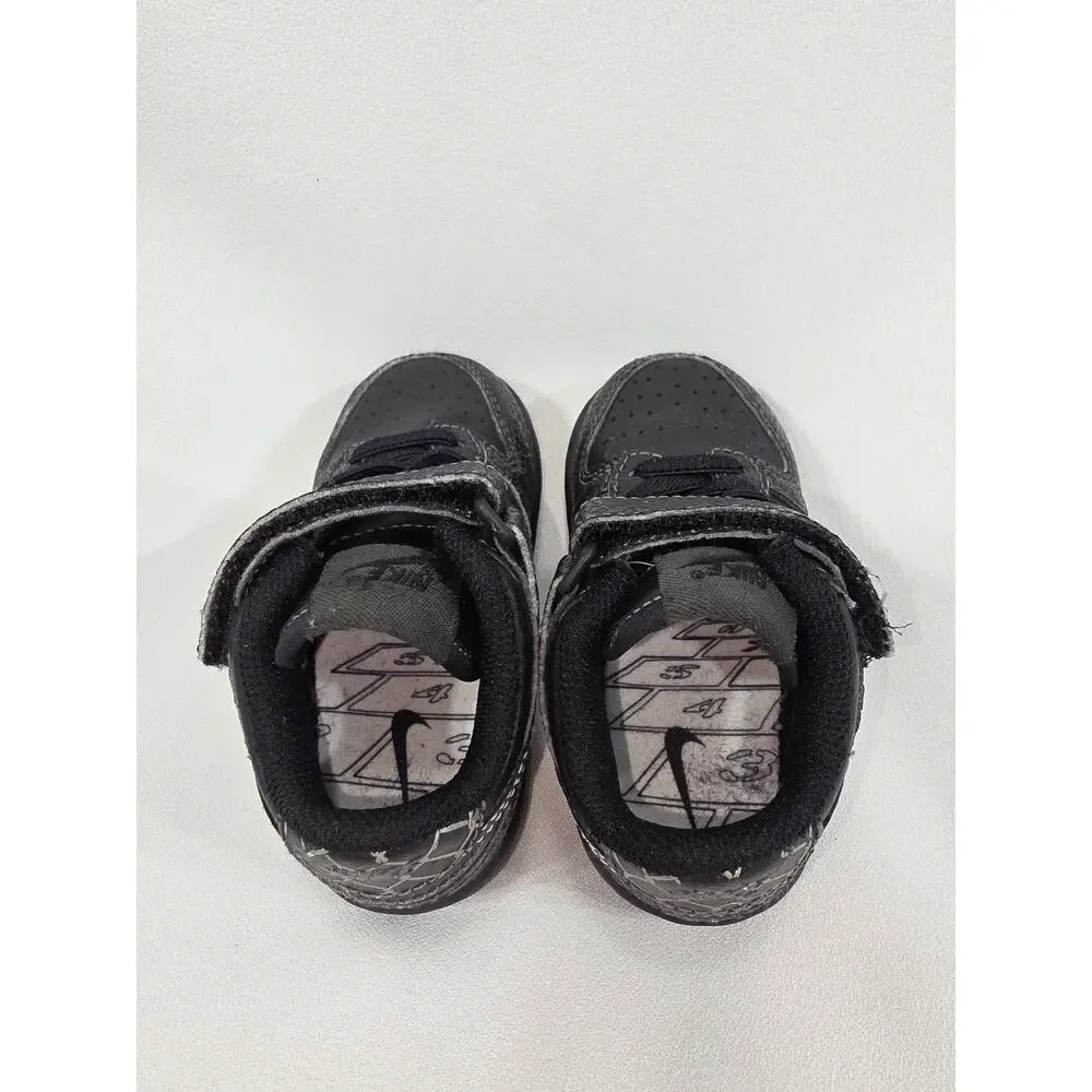 Nike Little Dunk Low TD Black Anthracite Leather Toddler Shoes Size 5C